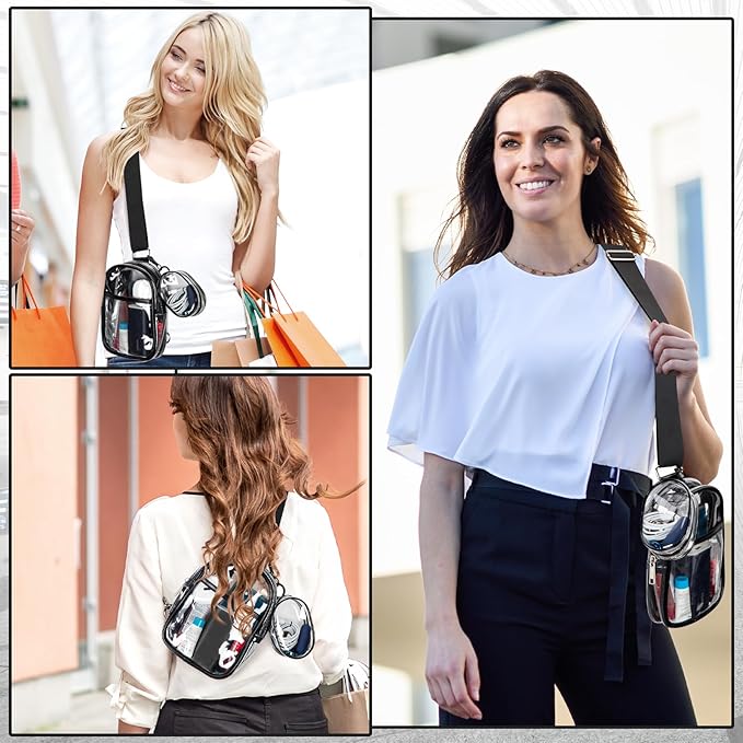 Waterproof Clear Bag for Stadium Events, Women's Crossbody Clear Sling Bag with Coin Wallet, Shoulder Bag for Daily Use
