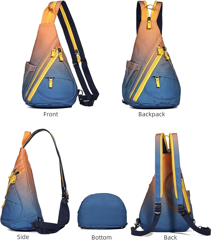 KL928 Canvas Sling Bag - Small Crossbody Backpack Shoulder Casual Daypack Rucksack for Men Women(Large Version)