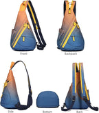 KL928 Canvas Sling Bag - Small Crossbody Backpack Shoulder Casual Daypack Rucksack for Men Women(Large Version)