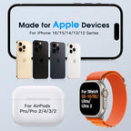 3-in-1 Charging Station Compatible with MagSafe for iPhone 17/16/15/14/13/12, Wireless Charger Stand for Apple Watch Series 11–2/SE/Ultra for AirPods Pro/4/3/2 Fast Charger with 18W Adapter