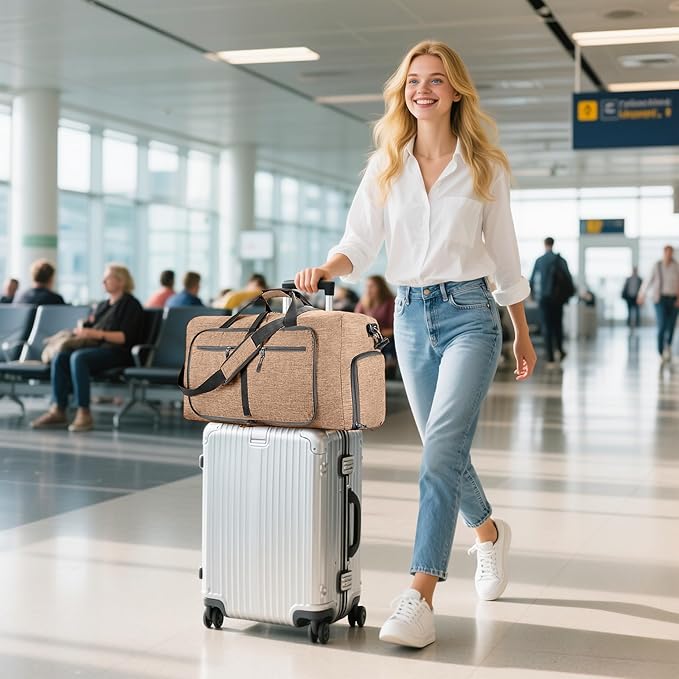 Vomgomfom Travel Duffle Bag for Men,65L 85L 115L Foldable Travel Duffel Bag with Shoes Compartment Overnight Bag for Men Women