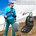 Evanda Camping Kitchen Cooking Utensil Set 10 Piece, Stainless Steel Outdoor Cooking and Grilling Utensil Organizer Travel Set Perfect for Travel, Camping, RVs, BBQs, Picnics, Parties and More