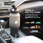 SENDESTAR Water Bottle 32oz,2 Lids(Straw lid),Wide Mouth Stainless Steel Vacuum Insulated Double Wall Keep Liquids Cold or Hot All Day,Sweat Proof Sport Design,Fit Car Cup Holder(Gray&Black)