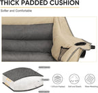 2 Person Fully Padded Camping Chair Oversized Loveseat Camping Chair Double Camping Chairs for Adults Heavy Duty Outdoor Camping Couch, Padded Seats & Armrests, 600Lbs, Beige