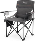 OUTSIDER Folding Camping Chair 300LB Capacity, Portable Outdoor Lawn Chairs with Ergonomic Lumbar Support, Cooler Bag, Cup Holder, Pockets, Headrest for Beach, Lawn, Hiking (Style-1, 1pc)