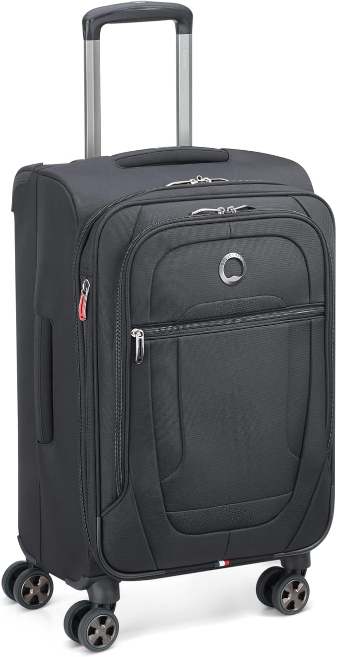 DELSEY PARIS Helium DLX Softside Expandable Luggage with Spinner Wheels, Black, Carry on 20 Inch
