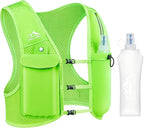 Running Vest for Women Men, USA Original Patent, Adjustable Chest Straps Running Hydration Vest with 500ml Soft Flask, Lightweight Reflective Hydration Backpack for Marathon