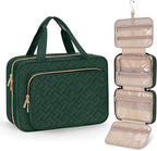 Wedama Toiletry Bag for Women, Medium Cosmetic Travel Bag, Hanging Toiletry Bag for Bathroom, Thickened PVC Waterproof Makeup Bag, Toiletries Bag for Travel Business Trips and Camping, Dark Green