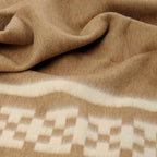 Inca Wall - Thick Alpaca Wool Blanket Heavyweight Camping Outdoors Indoors Soft Peru Queen Size New Ethnic Design (Soft Camel/Ivory, Queen Size)