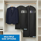 Dntorx 2 Pack Garment Bags with Clear Window, 45"/60" Clothes Covers with Zipper, Transparent Hanging Suit & Coat Covers for Closet Storage, Jackets, Dresses, Windbreakers