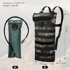 5L Hydration Pack, Water Backpack with 3L Water Bladder, MOLLE System for Outdoor Hiking, Biking, Running