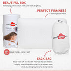 Travel & Camping Pillow - Comfortable Memory Foam Travel Small Pillow - Backpacking Pillow Easy to Carry Portable Bag Ideal for Airplane & Car Travel Pillows (White)