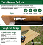 KingCamp Bamboo Folding Table, 4-Fold Camping Adjustable Height Portable Outdoor Lightweight & Compact Table with Aluminum Frame for RV Picnic BBQ Tailgating