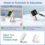 2026 Traveling Wireless Mag-Safe Fast Charging Station,Magnetic 3 in 1 Charger with iPhone 17 16 15 14 13 12 Pro Max Plus,Apple Watch Series & Air pods 4 3 2 Pro-Gifts for Wife & Husband(White)