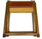 Foldable Leather Stool, Portable Beech Wood Artist Folding Stool, Italian Top Vegetable Tanned Leather Seat, Home Fashion Genuine Leathers Director’s Stools for Home Outdoor Camping Fishing