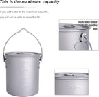 iBasingo 750ml Titanium Mug Camping Hanging Pot with Lid Ultralight Outdoor Travel Tea Coffee Water Cup Portable Hiking Picnic Backpacking Cooking Kit with Foldable Handle Ti3038D