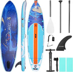 Inflatable Stand Up Paddle Board - 10.5' x 32" Adults & Youth of All Skill Levels, Non-Slip Deck SUP with Paddle, Pump, Backpack & Repair Kit, Ideal for Yoga, Fishing, Lake & River