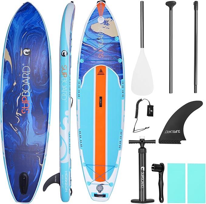 Inflatable Stand Up Paddle Board - 10.5' x 32" Adults & Youth of All Skill Levels, Non-Slip Deck SUP with Paddle, Pump, Backpack & Repair Kit, Ideal for Yoga, Fishing, Lake & River