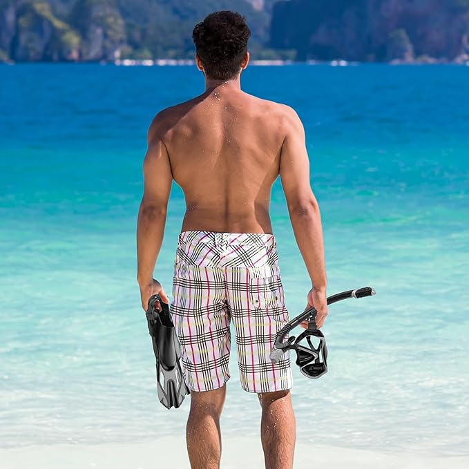 Snorkeling Gear for Adults, Mask Fin Snorkel Set, Dry Top Snorkel, Snorkeling Kit Travel Diving Package, Panoramic View Anti-Fog Anti-Leak Adjustable Swim Fins