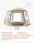 VEVOR Pop up Sports Tent, 8 Sizes Optional Clear Bubble Tent for 1-6 Person, Waterproof Outdoor Pod with Floor Mat & Top Cover, Garden Igloo Dome Tents Camping Shelter for Sports Watching