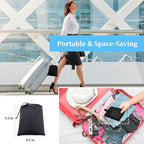 No Collapse Airplane Footrest with Extended Adjustment Strap- Airplane Foot Hammock with Memory Foam, Portable Adjustable Plane Leg Rest, Footrest Provides Relaxation and Comfort (Black)