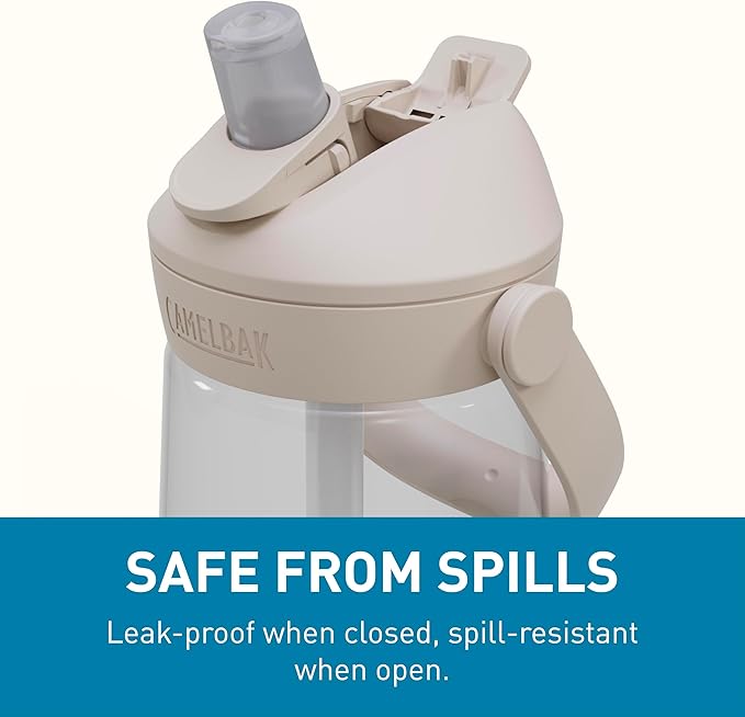 CamelBak Thrive Flip Straw 25oz Water Bottle with Tritan Renew – Easy Carry - Straw Top, Clear