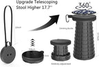 ALEVMOOM Upgraded Collapsible Stool with Cushion & Carry Bag, 500lbs Max Weight Portable Telescoping Stool, More Sturdy Lightweight Retractable Seat Folding Chair for Camping & Outdoors