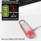135dB Rechargeable Personal Safety Alarm Built-in Ultra-Bright Flashlight Non Slip Grip Keychain Emergency SOS Siren for Women, Students, Night Runner. Loud Sound Hiking Bear Alerts Hook. Rose Gold