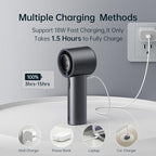 JISULIFE Handheld Fan Pro Series - Extreme Cooling Output: 1-100 Speed Scroll Wheel, Metal Body, Digital Display, 1.5H Fast Charge, 5000mAh-Portable Fan for Travel Outdoor, Gifts for Women Men(Grey)