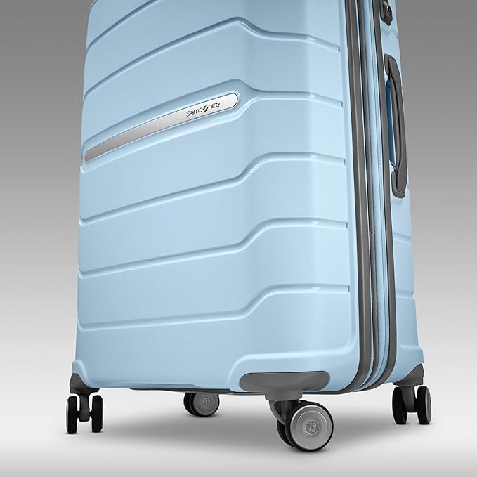 Samsonite Freeform Large Checked Luggage with Dual 360° Spinner Wheels - TSA Lock, Airline-Approved - Lightweight Durable Polypropylene Expandable Hardshell - Sky Blue