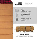 TETON Sports Deer Hunter -35F and 0F Degree Sleeping Bag. Warm and Comfortable Camping Sleeping Bags, Teton Tough Canvas Shell for Camping, Hunting, and Cold Weather