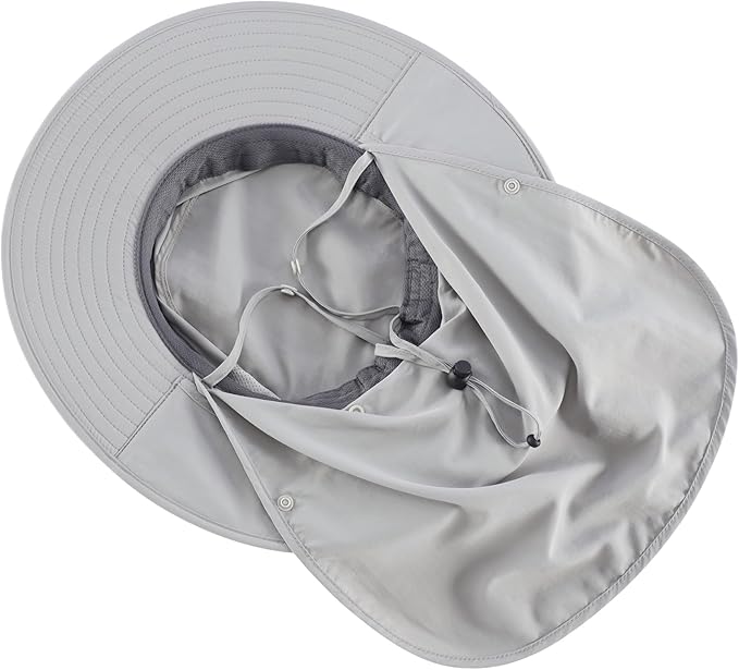 Home Prefer UPF 50+ Sun Hats for Men Women Wide Brim Fishing Hat with Neck Flap Summer Safari UV Protection Bucket Hat