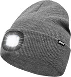 ATNKE LED Lighted Beanie Hat,USB Rechargeable 4 LED Running Headlamp Bright Cap with The Light Gifts for Men and Women