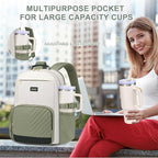 Laptop Backpack for Women Bookbag: 15.6 inch Work School Backpacks with Pouch Pocket for Large Capacity Cup & USB Charger College Book Bag Travel Business Nurse Teacher Bookbags Anti-theft Back Pack