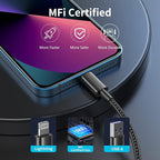 5Pack for iPhone Charger Cable 3ft Lightning to USB Cables Fast for iPhone Charging Cord [Apple MFi Certified] Nylon Braided for iPhone 14/13/12/11 Pro/X/Xs Max/XR/8 Plus/7/6/5/SE,for IPad, 3 Foot
