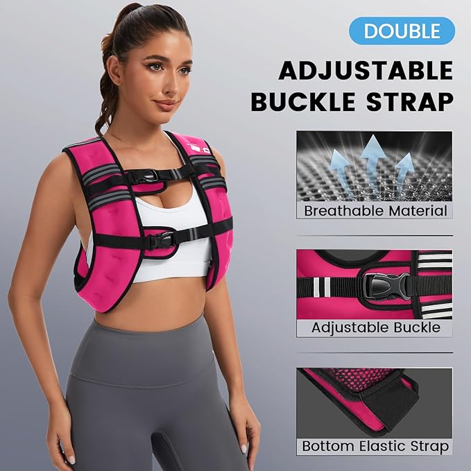 Weighted Vest Woman - Womens Weight Vest for Walking, Strength Training Weight Vests for women, Reflective Stripe Fitness Vest for Workout Running Jogging