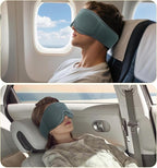 Bamboo Cotton Sleep Mask with Bluetooth Wireless Headphones - Blackout Eye Mask for Sleeping 3D Contoured Sleep Headband Ear Muffs Lengthen & Low Noise Hook for Better Experience (Grey)