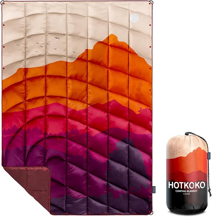 Camping Blanket,Lightweight Puffy Printed Camping Blanket Packable Outdoor Blanket for Camping,Traveling, Stadium, Hiking, Picnics