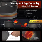 Bulin 24/13/11/8/4 PCS Camping Cookware Mess Kit Lightweight Backpacking Cooking Set Outdoor Cook Gear for Family Hiking, Picnic(Kettle, Pot, Frying Pan, Bowls, Plates, Spoon)