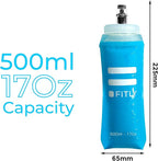Soft Flask - Shrink As You Drink Soft Water Bottle for Hydration Pack - Folding Water Bottle Ideal for Running, Hiking, Cycling, Climbing & Rigorous Activity