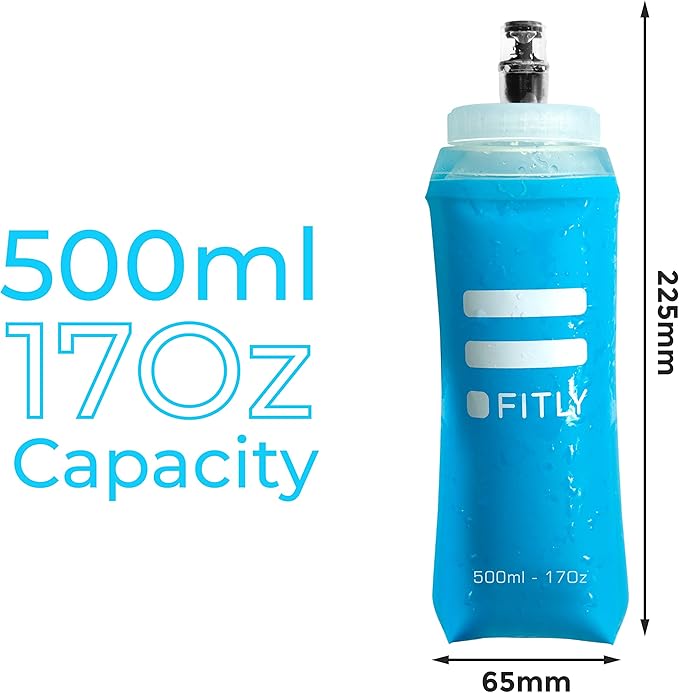 Soft Flask - Shrink As You Drink Soft Water Bottle for Hydration Pack - Folding Water Bottle Ideal for Running, Hiking, Cycling, Climbing & Rigorous Activity