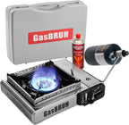 Propane or Butane Stove with Windblocker, Dual Fuel 10,000 BTU Stainess Steel Propane Stove for Camping(TANK not included)