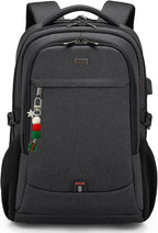 DUSLANG 17 Inch Laptop Backpack for Travel Water Resistant College Backpack for Men Women Laptop Bag with USB Charging Port Key Hanging Ornament Christmas Decorative,Black