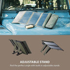 ELECOM NESTOUT Portable Solar Panel, Dual USB-A Ports, 28W Power Generation Charger for Phone Camping, Durable Water-Resistant Ripstop Nylon, Foldable Lightweight, Adjustable Stands (2-Panel)