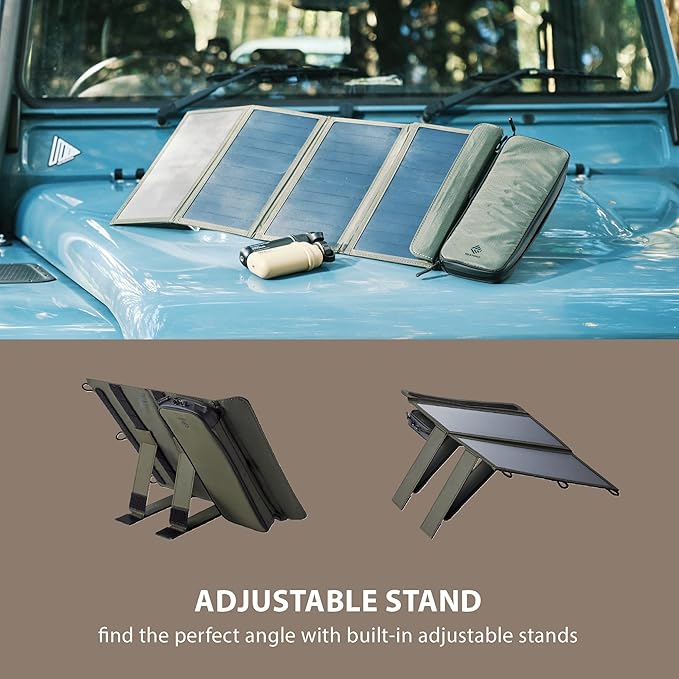 ELECOM NESTOUT 15000mAh Outdoor Power Bank + 2-Panel Solar Panel Charger + LAMP-1 LED 300 Lumen Soft Lantern - Blue Gray