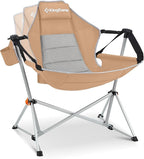 KingCamp Hammock Camping Chair, Swinging Portable Folding Camp Chairs for Adults Max 440lbs Heavy Duty Foldable Oversized Rocker with Aluminum Alloy Frame Cup Holder for Outdoor Beach Patio Sport