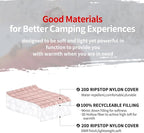 zzlamb Camping Blanket, Outdoor Lightweight Travel Blanket Puffy Portable Down Alternative, Windproof Warm Cloak with Snaps, Cozy Quilt Backpacking Picnic RV Plane Car Hammock Beach Climbing
