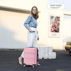 Kono 20'' Carry on Luggage Lightweight with Spinner Wheel TSA Lock Hardside Luggage Durable Small Carry on Suitcase Pink