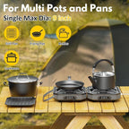 Adjustable 2-Burner Portable Stove with 16000 BTU, Flameout Protection, with Camping Grill and Carrying Bag, Propane Camping Stoves for Camping, Backyard BBQ,Tailgating (Grey)