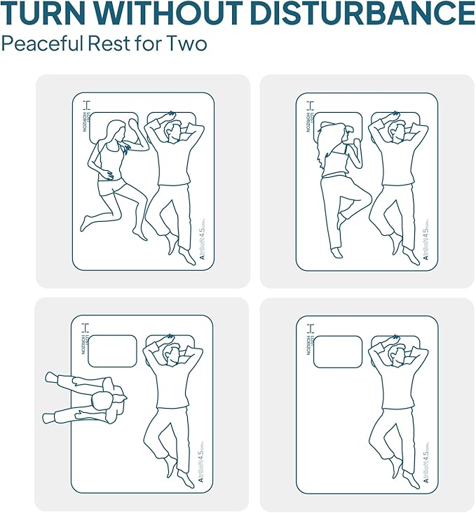 LOSTHORIZON Air & Foam Camping Mattress, Self-Inflating Sleeping Pad, 3" Thick, with Pump Sack, Full